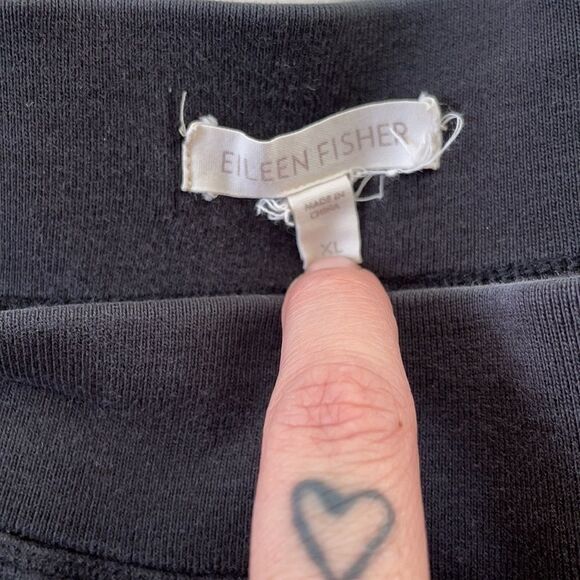 Eileen Fisher XL Black Straight Leg Lounger/Sweat Pants - Picture 3 of 6